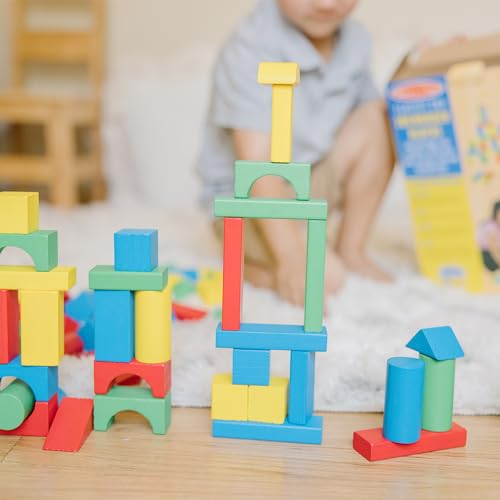 Thumbnail 6 de Melissa & Doug Wooden Building Blocks, 100-Piece Set with 4 Colors and 9 Shapes