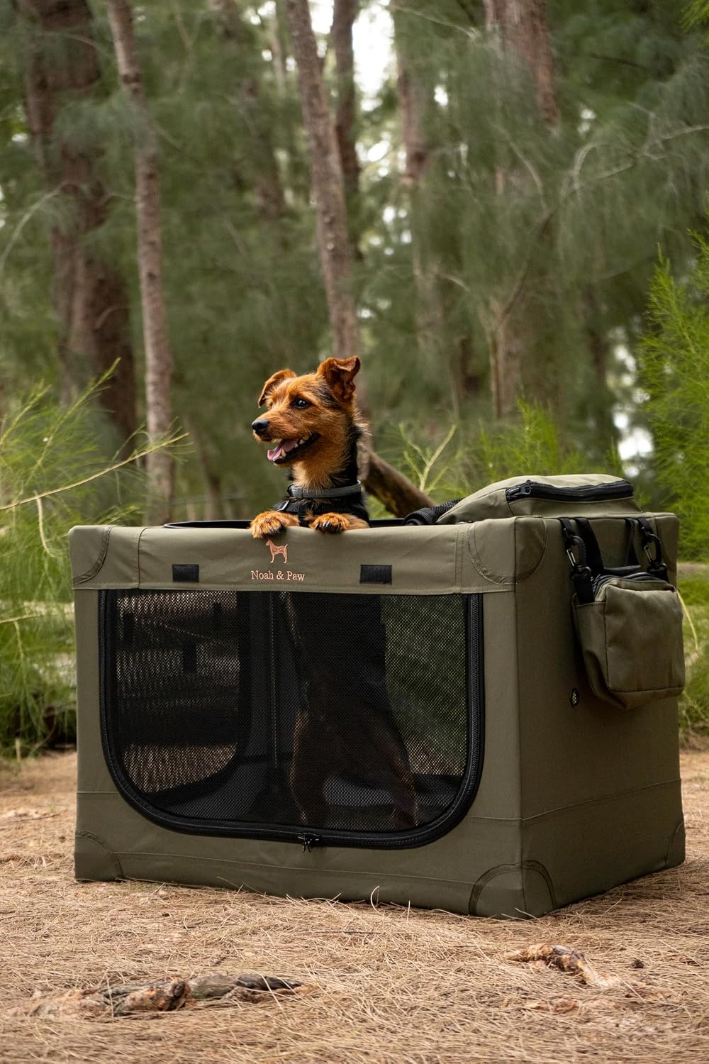 Thumbnail 6 de Noah & Paw Collapsible Dog Crate 36 Inches XL: Travel Kennel with Mat, Storage Pockets and 10mm Zips