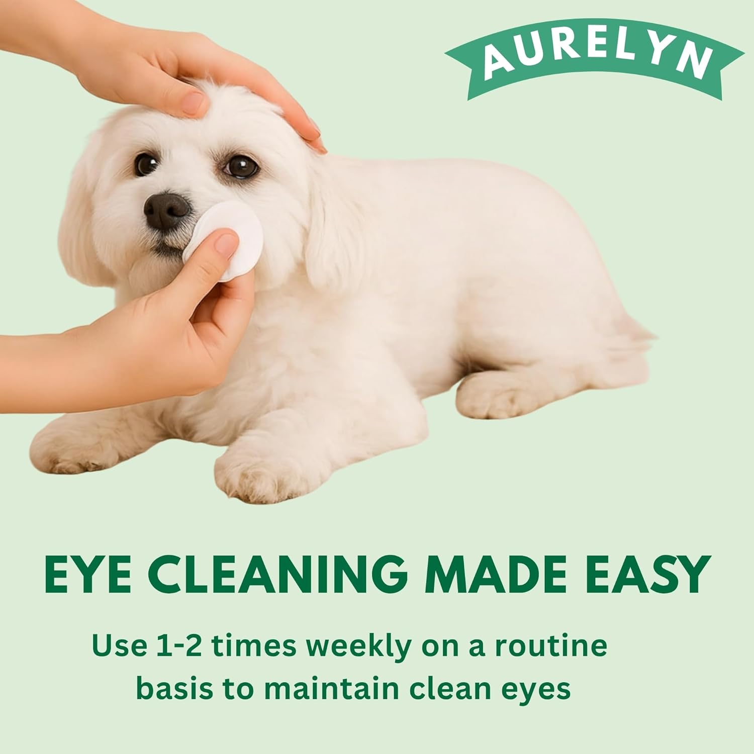 Detalle de Aurelyn Pet Eye Wipes – Tear Stain Remover for Dogs & Cats (200 wipes)