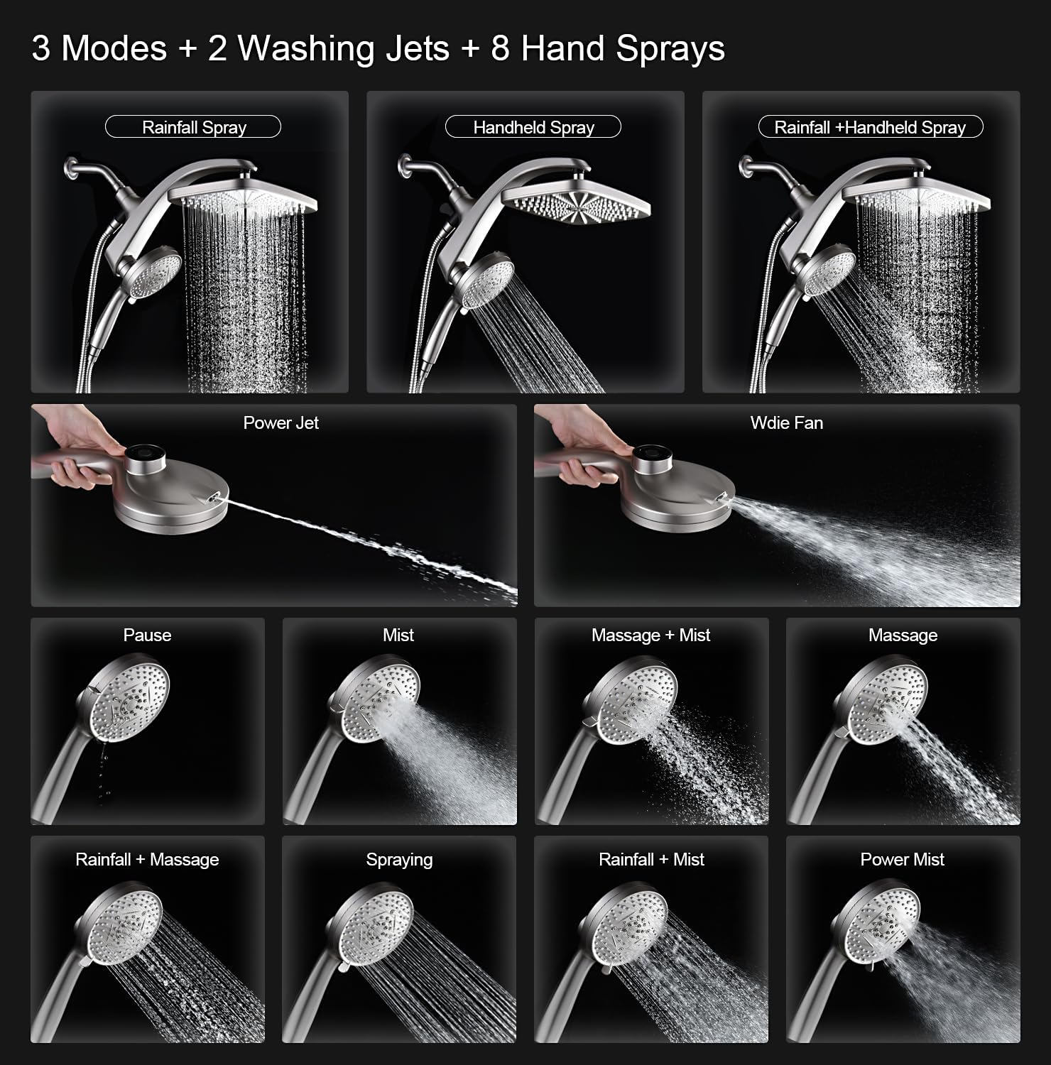 Detalle 2 de High Pressure Rain Shower Head 12 inch