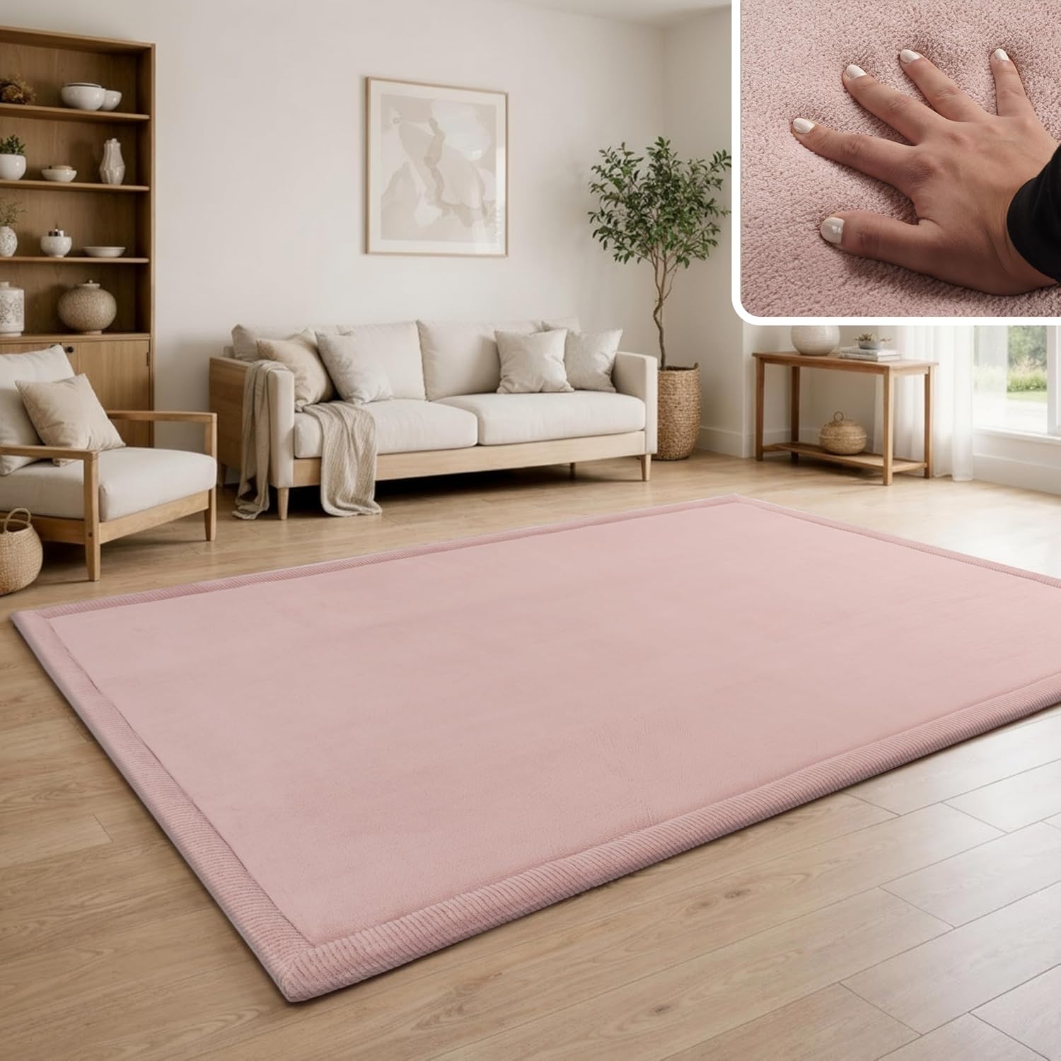 Thumbnail 1 de Paco Home Kinderzimmer-Teppich 200 x 350 cm in Pink – rutschfest, Baby-Spielteppich & Krabbeldecke