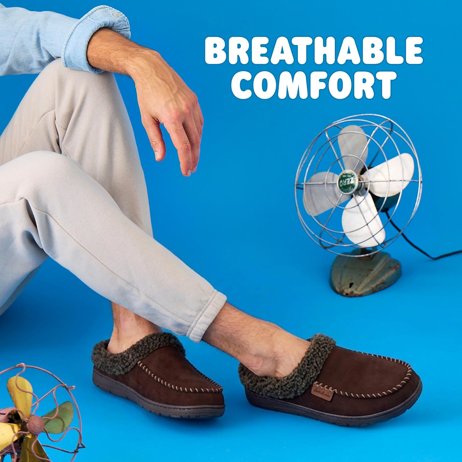 Detalle 2 de Dearfoams CUSX1 31233 Men's Breathable Memory Foam Clog Slippers