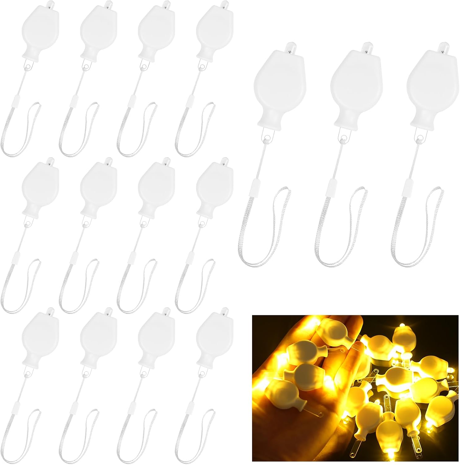 Detalle de URAQT LED-ballonglampor, 15 varmvita minilyktor med batteridrift
