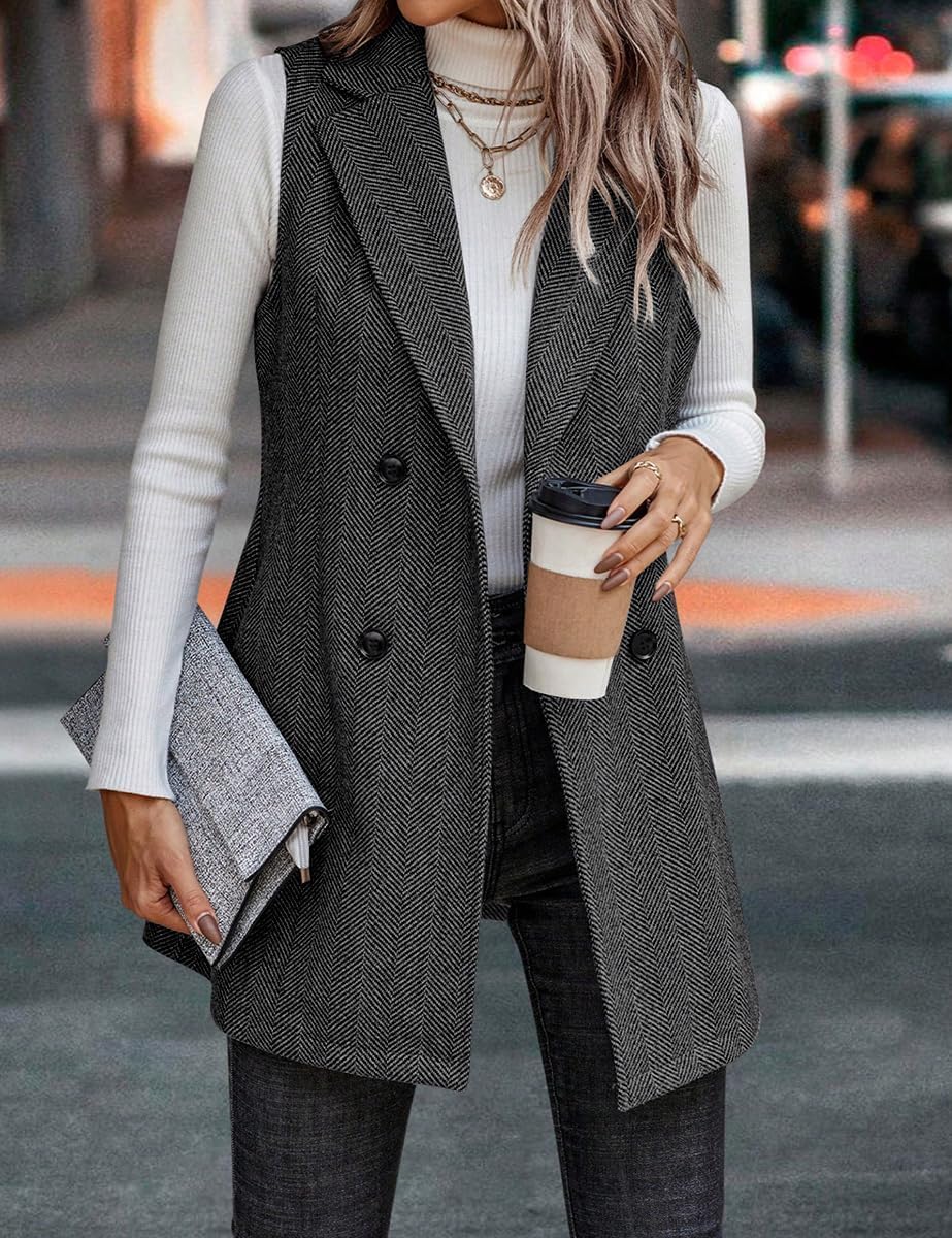 Thumbnail 4 de IDEALSANXUN Women's Long Tweed Vest