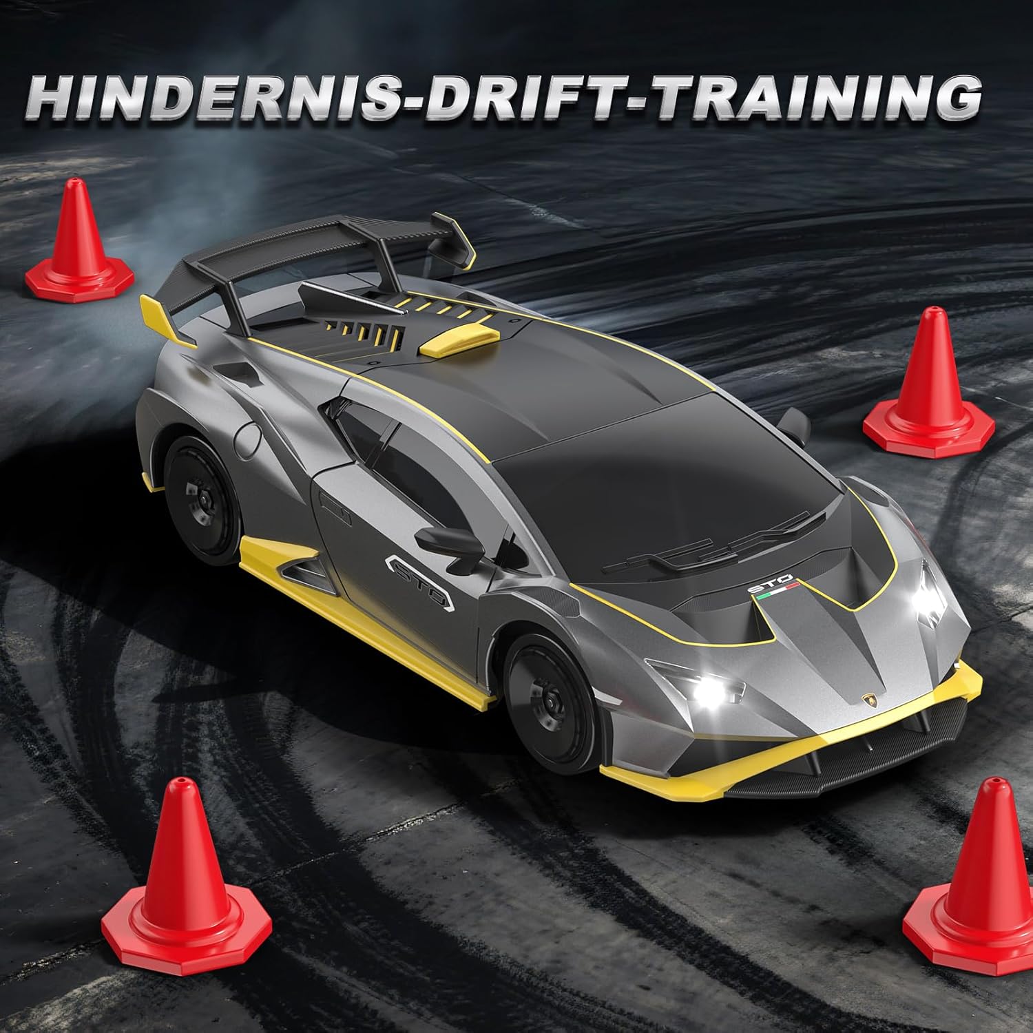 Detalle 2 de Lamborghini RC Drift Auto 1:18 4WD mit 35 km/h – High-Speed-Drifter für Einsteiger