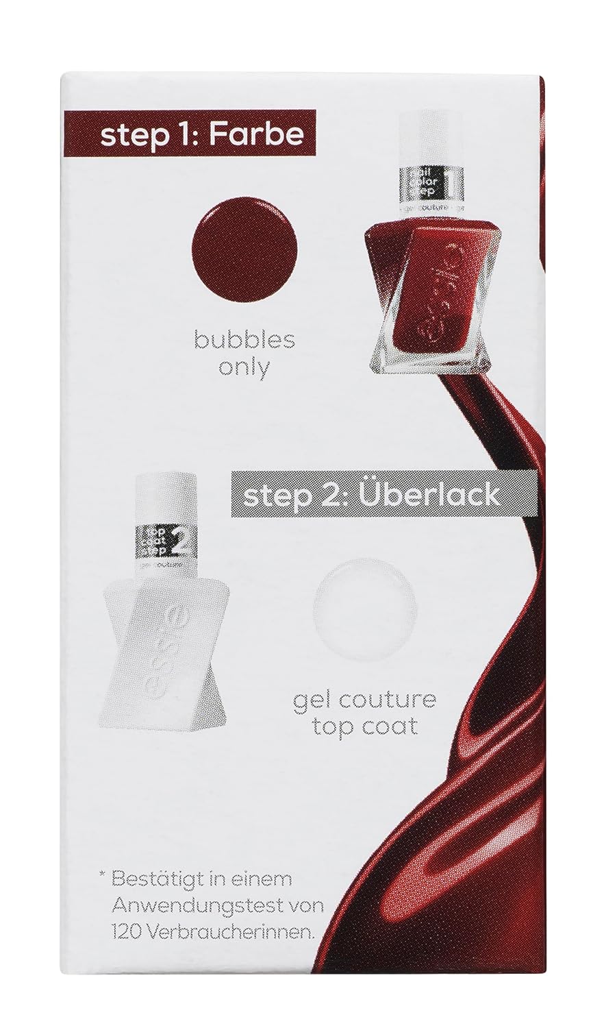 Thumbnail 2 de Essie Gel Couture Set in My Red Era – Nr. 00 Top Coat, Nr. 345 Bubbles Only