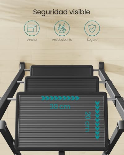 Detalle de SONGMICS Escalera de Tijera de 3 Peldaños GSL003BZ01 – Seguridad, Compacidad y Versatilidad