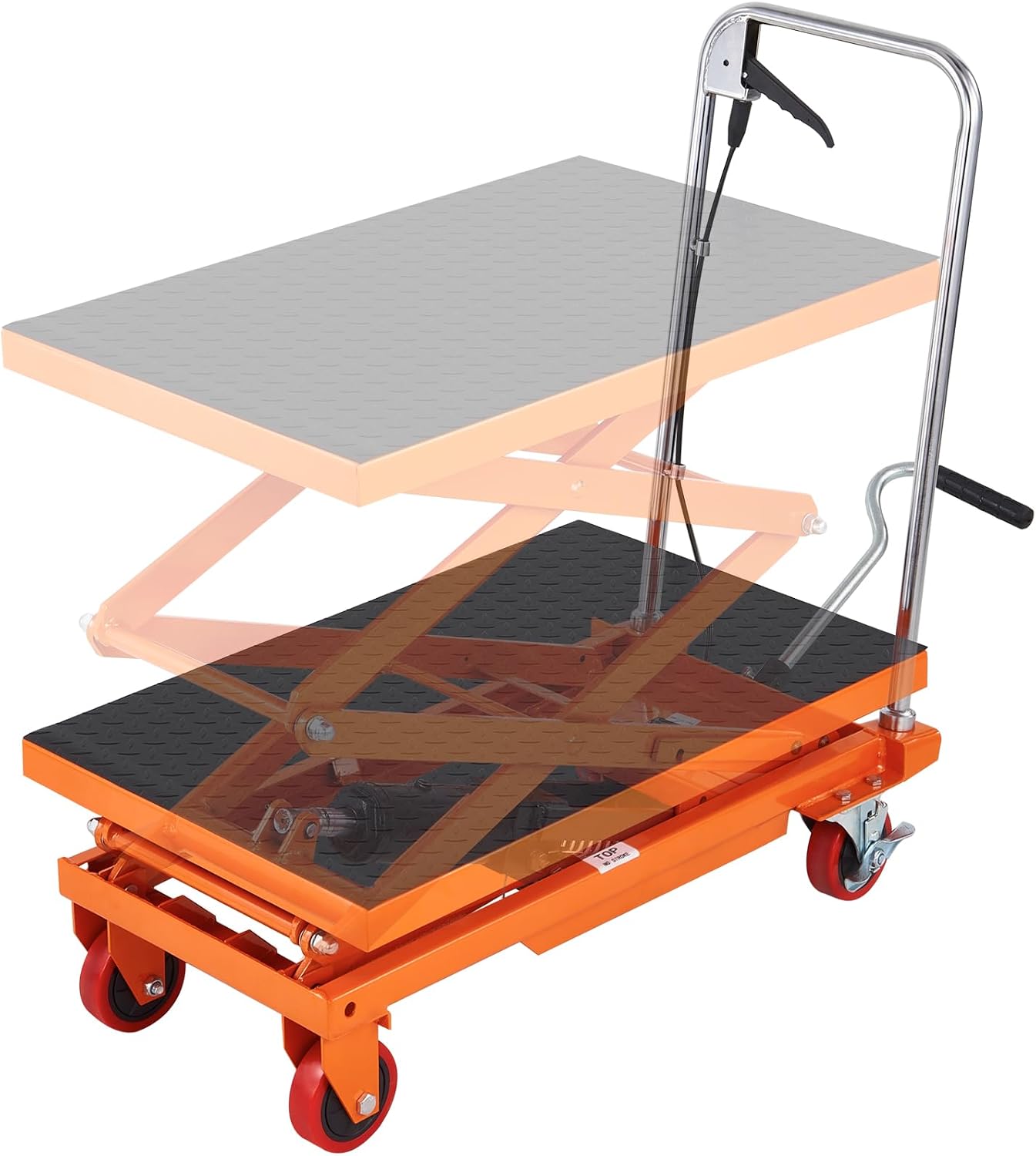 Detalle de VEVOR Hydraulic Lift Table Cart, 50-Inch