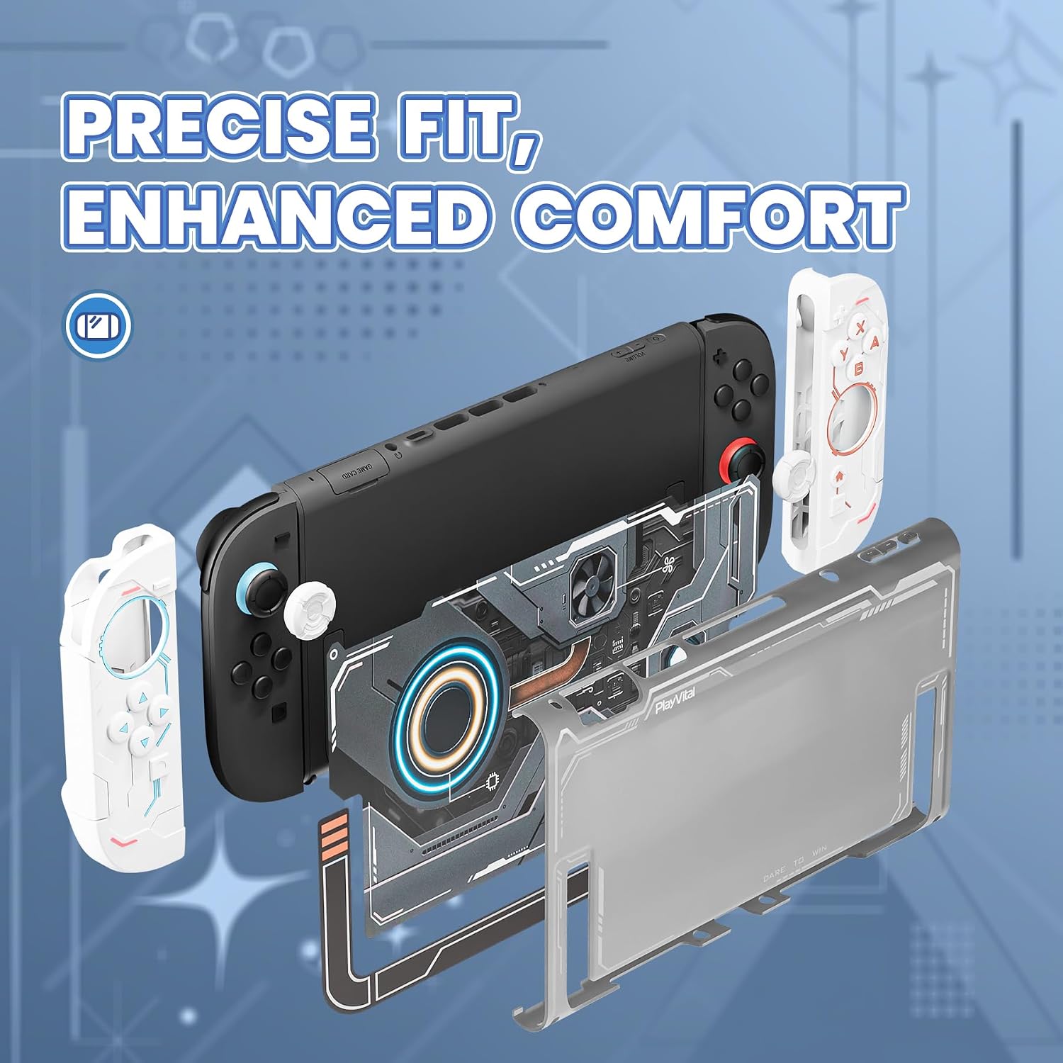 Thumbnail 4 de PlayVital Protective Case for Nintendo Switch 2 with Mecha Ergonomic Grips