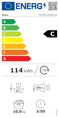Thumbnail 9 de Midea MD20EH100WB-A3 Wärmepumpentrockner – 10 kg, A+++, UV Hygiene, Knitterschutz, Woolcare, Auto Dry, Fernsteuerung