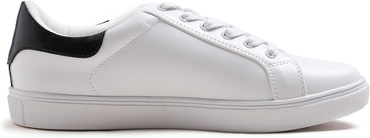 Detalle de Feversole Women's Featured PU Leather Lace-Up Stars Sneaker