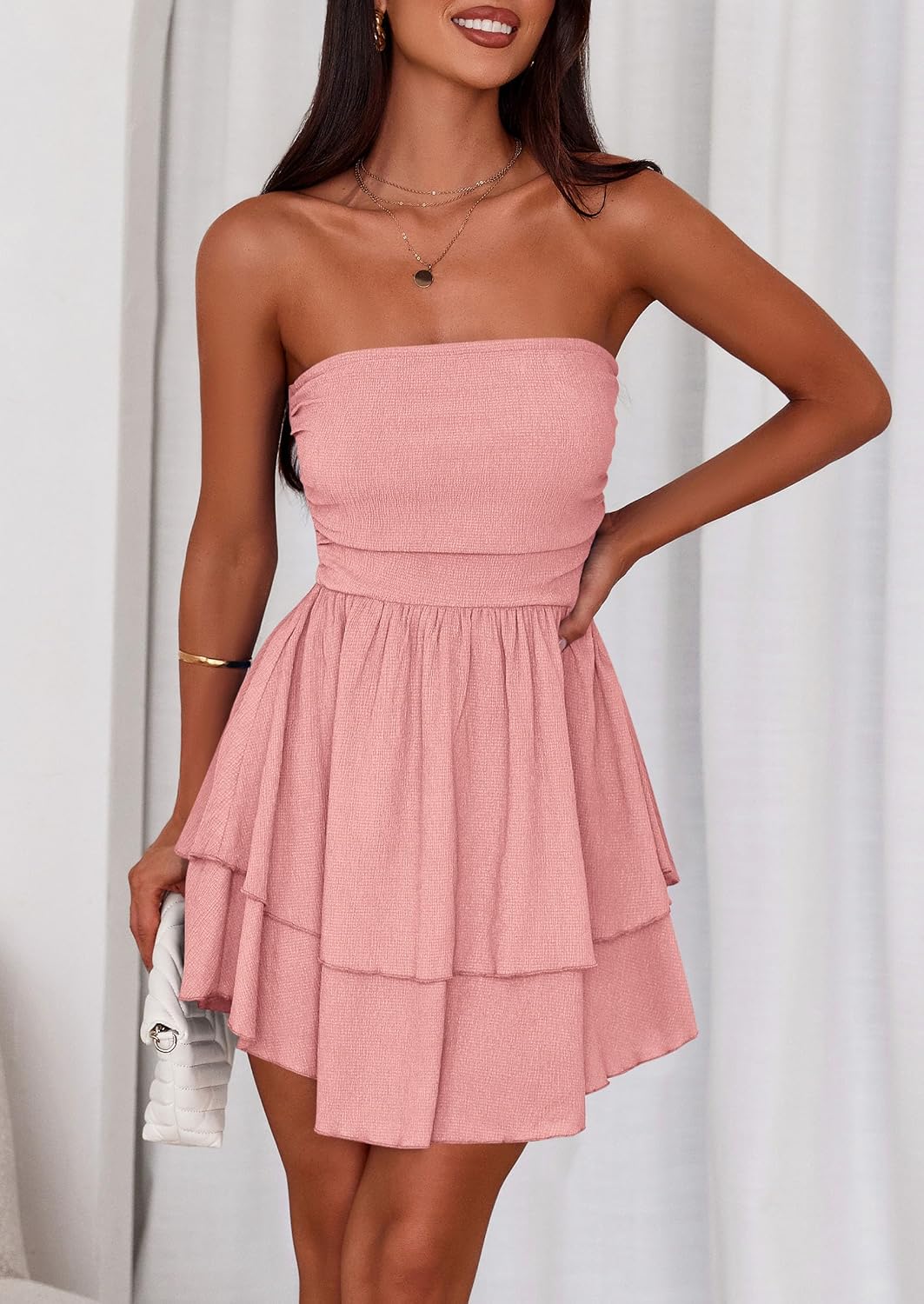 Thumbnail 6 de PRETTYGARDEN Women's 2026 Summer Strapless Tube Mini Dress