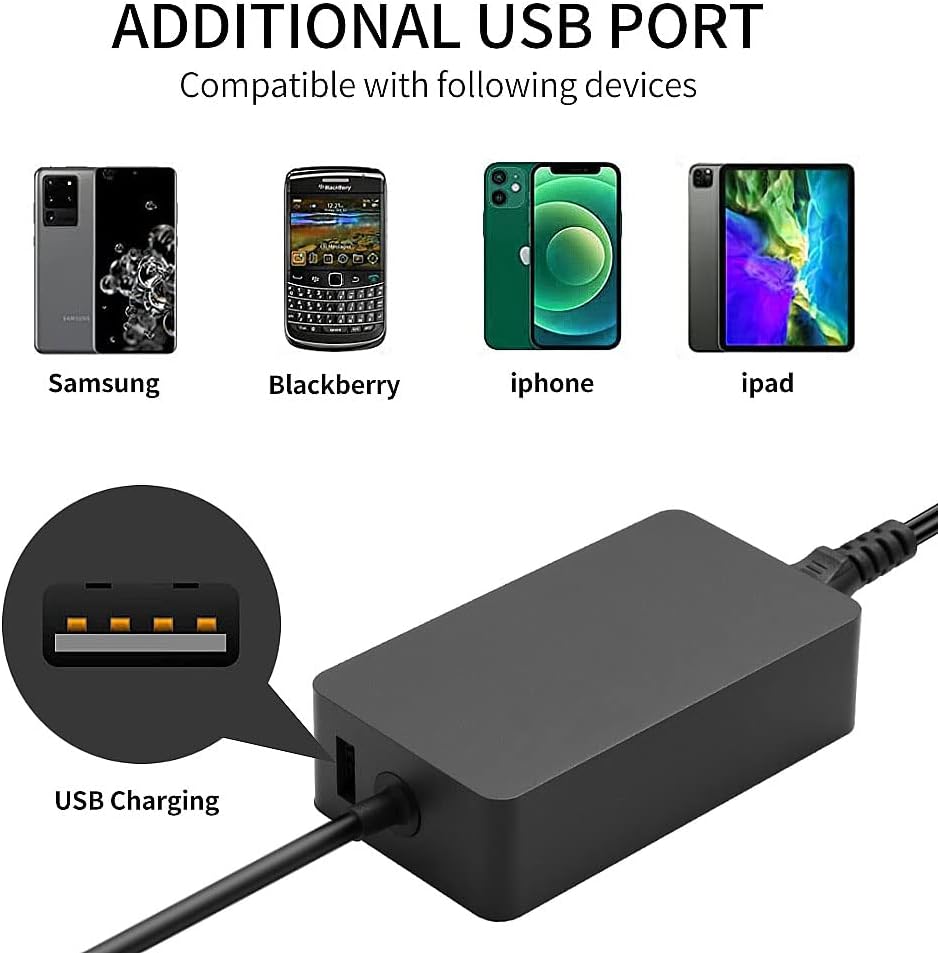 Detalle 2 de Chargeur 65W pour Surface Pro đźšš