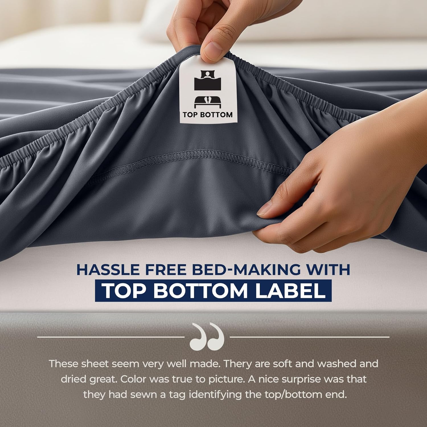 Thumbnail 5 de Utopia Bedding Drap-Housse Queen en Microfibre Douce, Poches profondes 53,3 cm – Gris