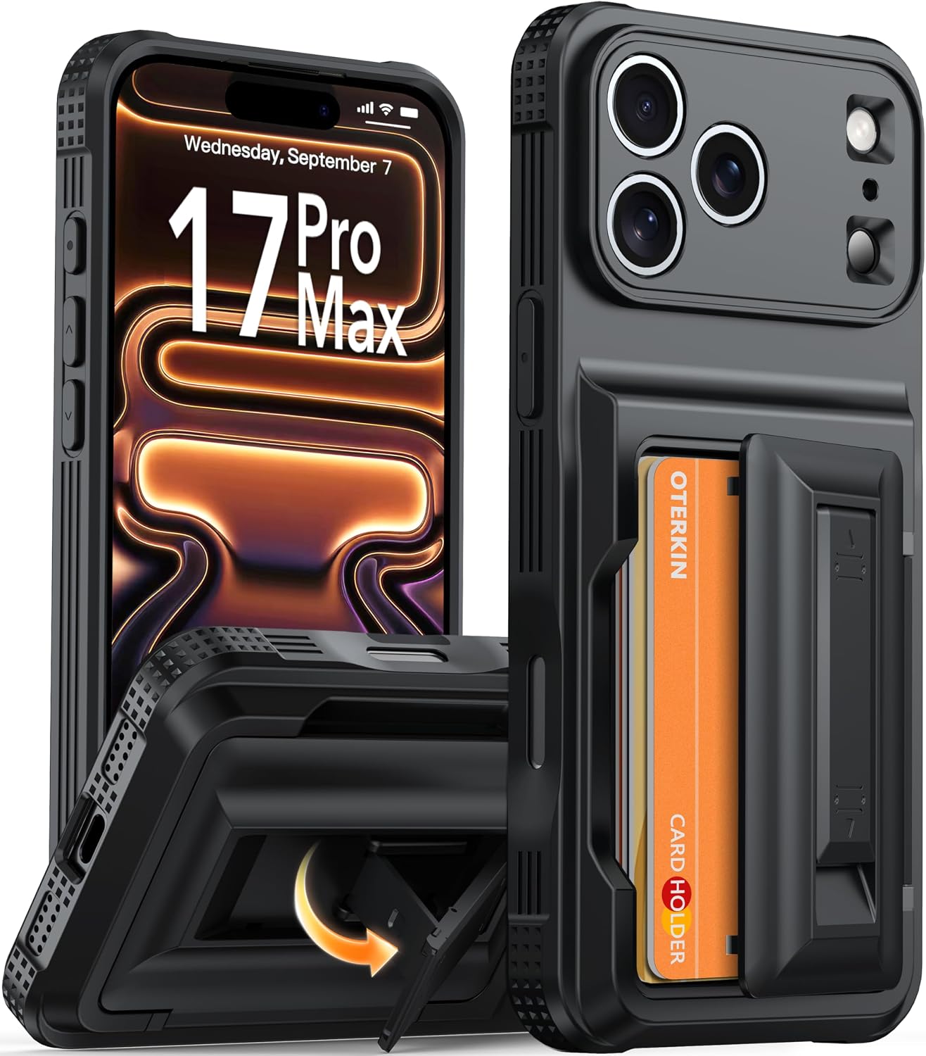 Detalle de Oterkin SF20251007B0FL7JJH35_B0FL7JJH35_1_SvLibQ Wallet Case for iPhone 17 Pro Max, RFID Blocking, Kickstand