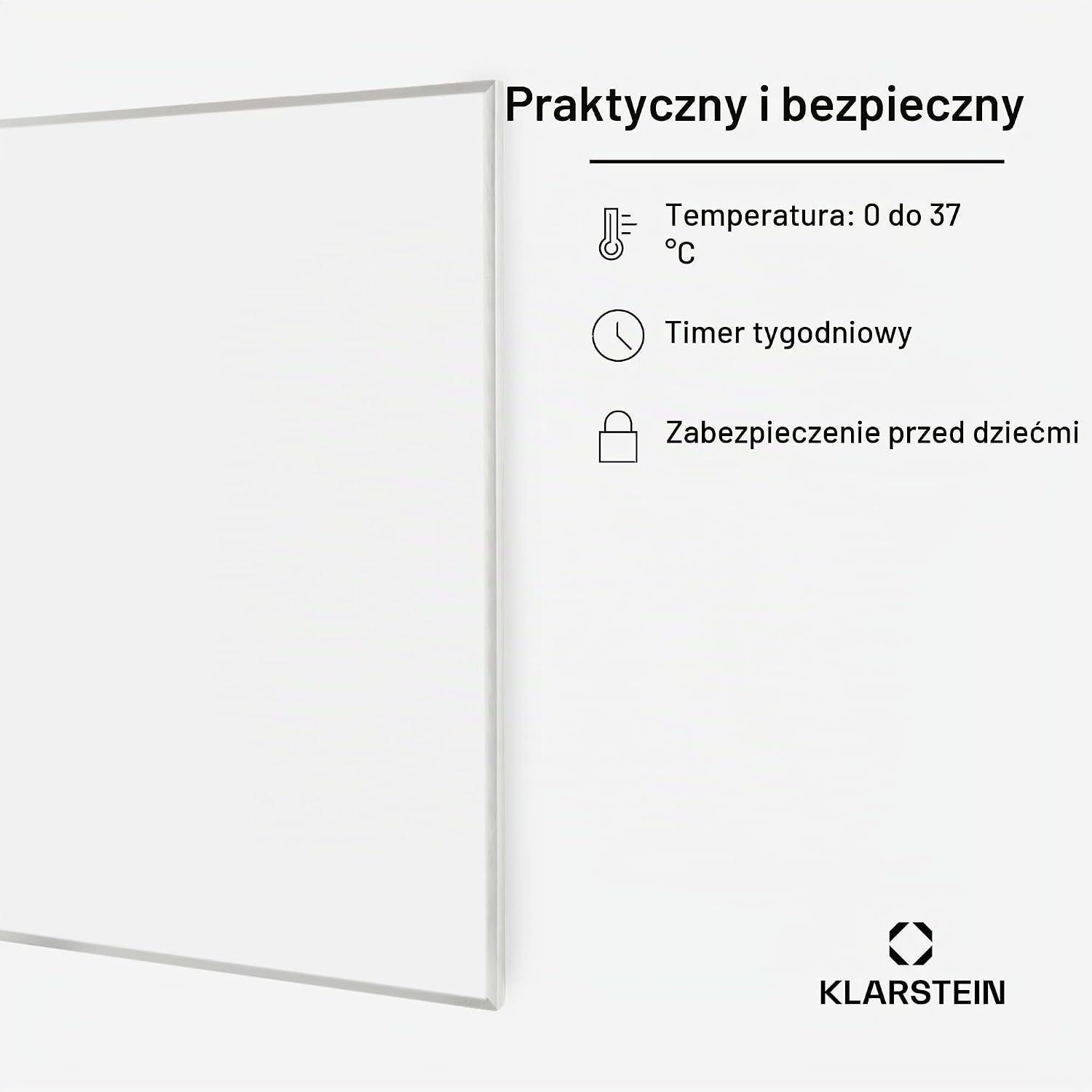 Detalle 1 de Klarstein Wonderwall 600 W – płaski grzejnik na podczerwień z Wi-Fi