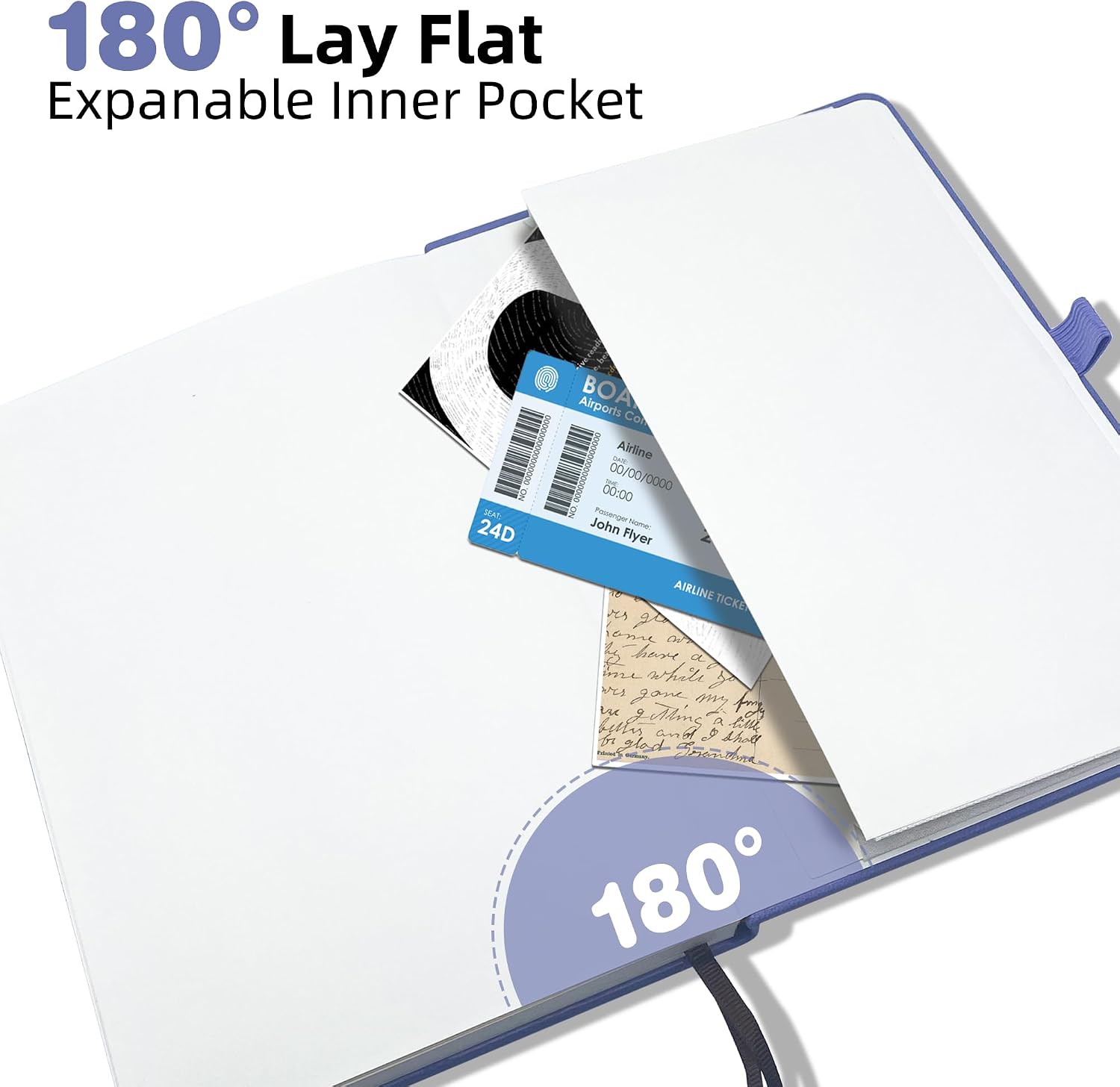 Thumbnail 4 de LEAGIM A5 Blank Journal Notebook, 192 Pages, 100 GSM Paper, Purple