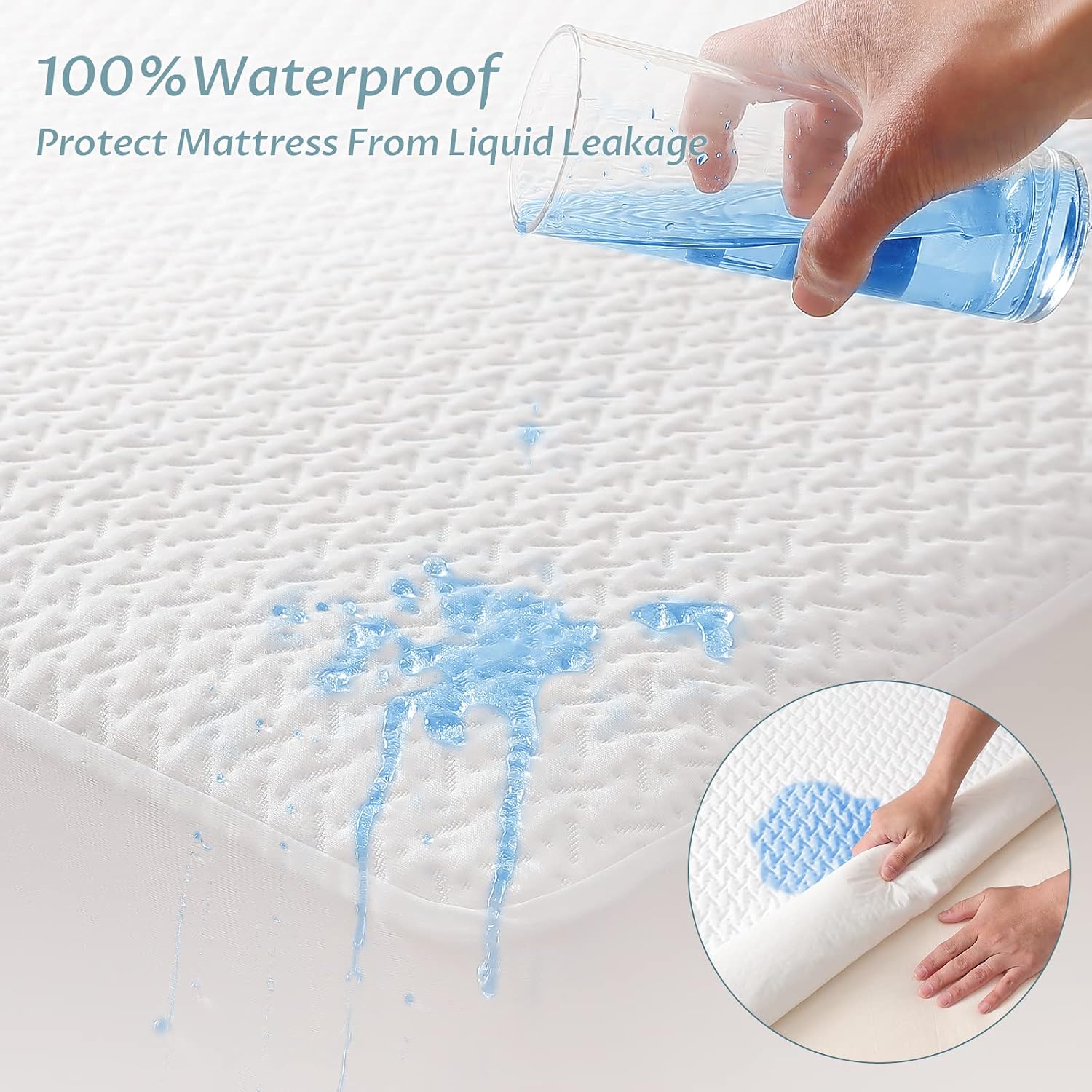 Thumbnail 1 de Reaks Queen Mattress Protector, Waterproof 3D Air Fabric, 18-Inch Deep Fit