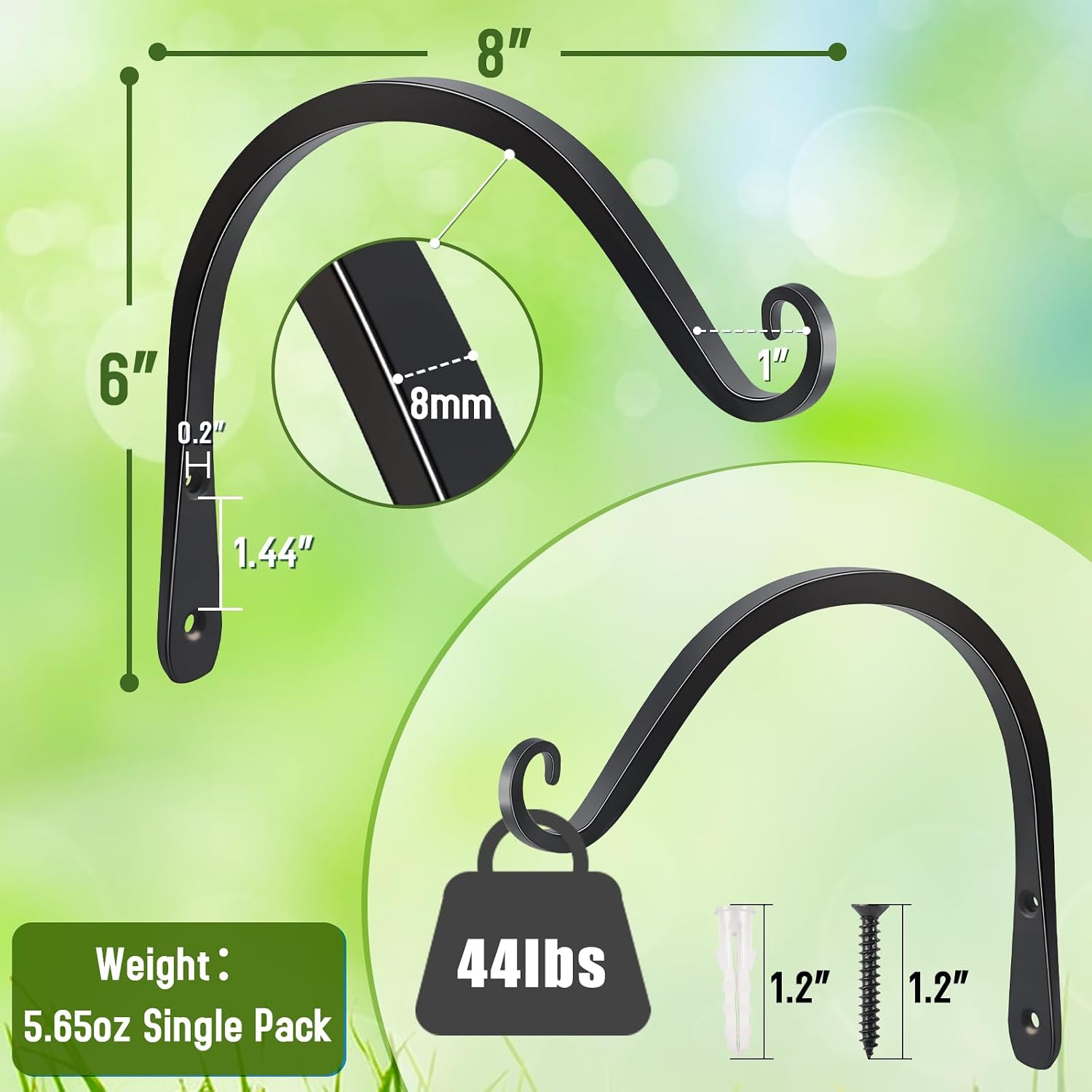 Detalle de FEED GARDEN Wall-Mounted Plant Hooks 8-Inch