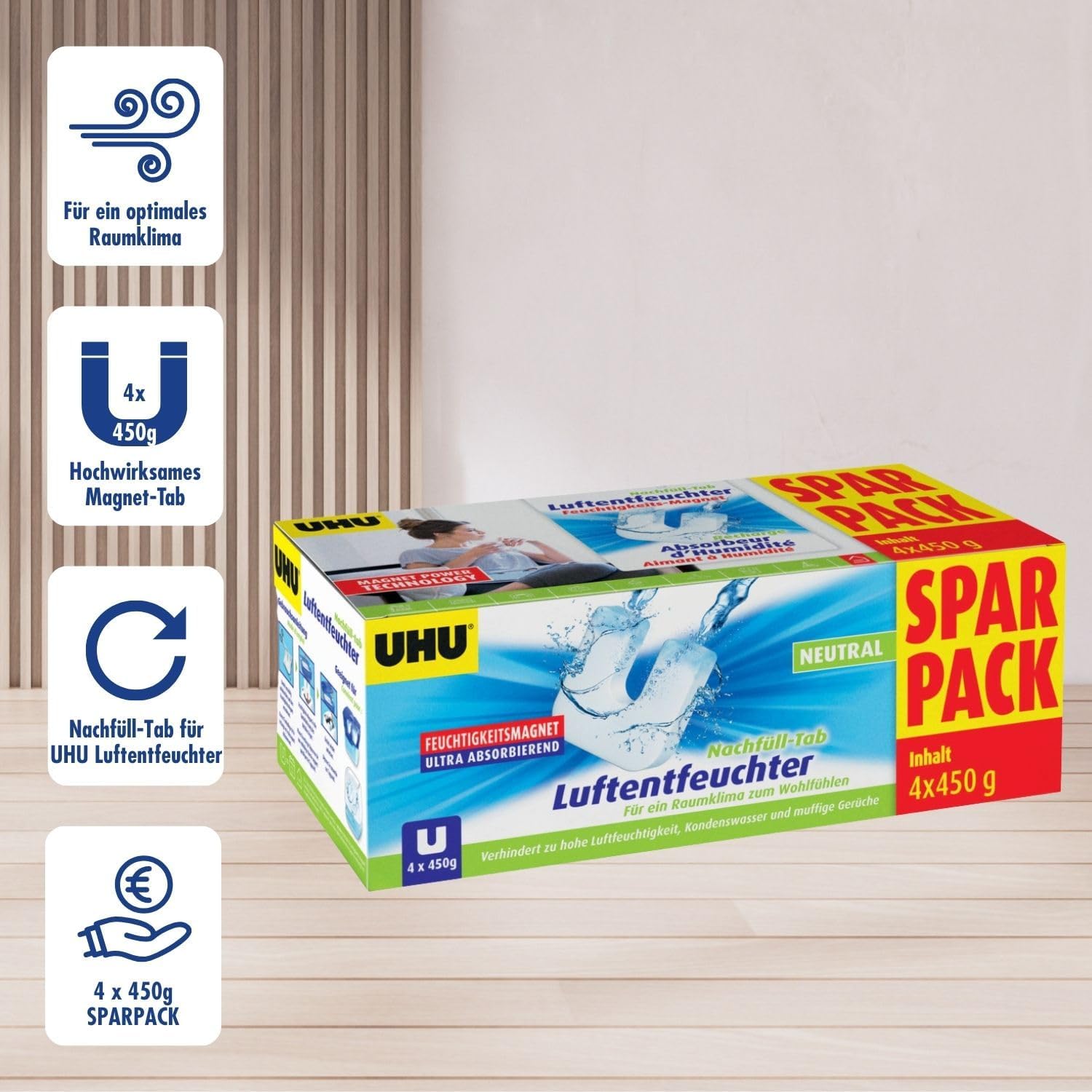 Thumbnail 1 de UHU Luftentfeuchter Nachfüll-Tabs 4x450 g
