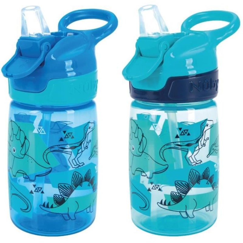 Detalle de Nuby Incredible Gulp – Pack de 2 biberones de aprendizaje 360 ml con pico suave y sistema anti-fugas