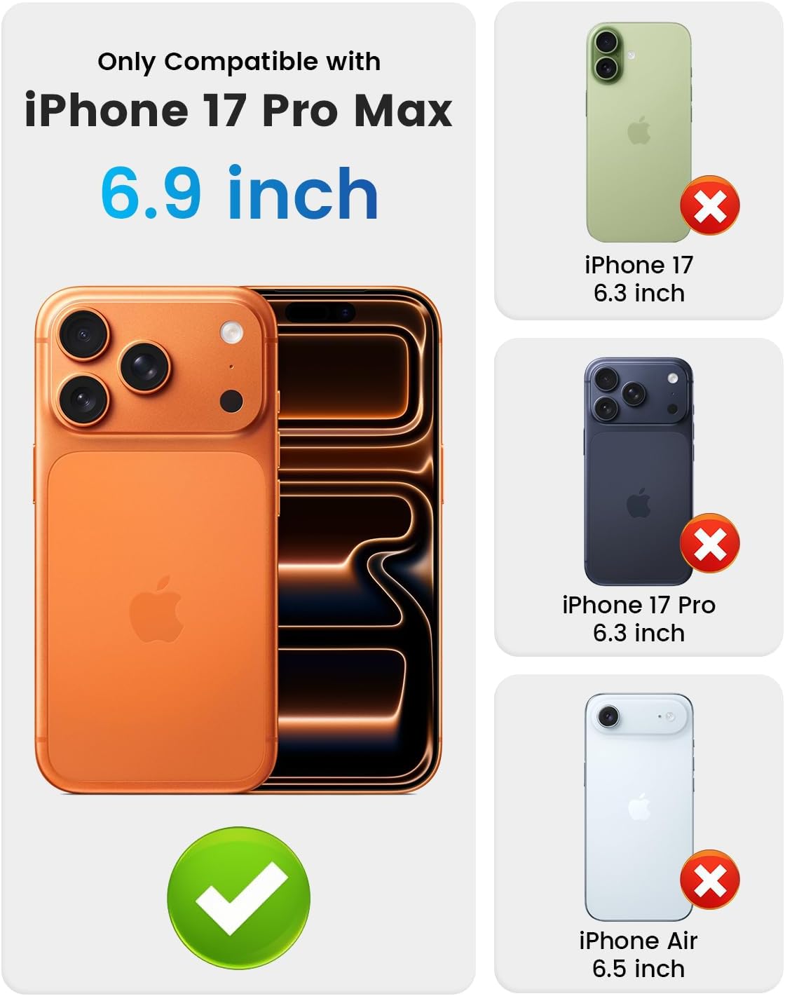 Detalle de Doeshine Case for iPhone 17 Pro Max with Privacy Screen and Slide Camera Cover