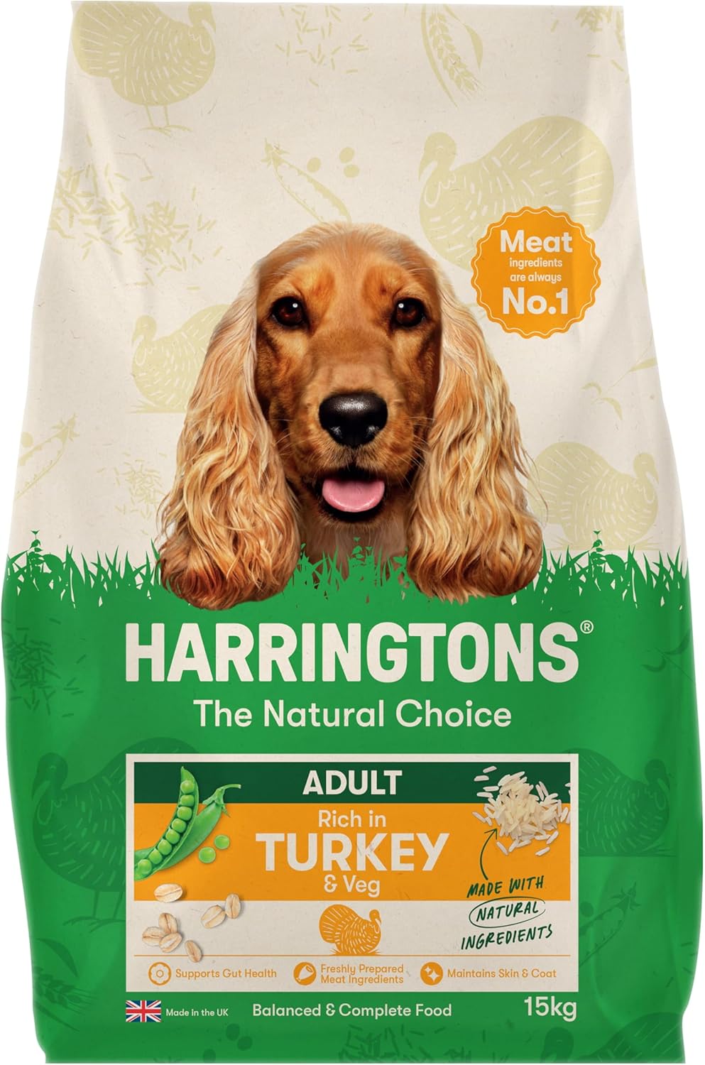 Imagen de HARRINGTONS Complete Dry Adult Dog Food Turkey & Veg 18kg en OfertitasTOP