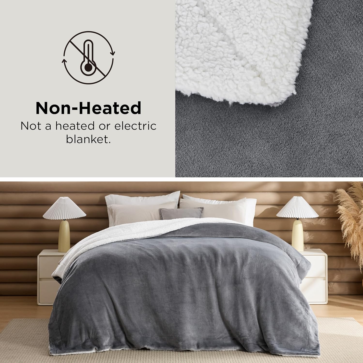 Detalle 2 de Bedsure Sherpa Fleece Throw 150x200cm