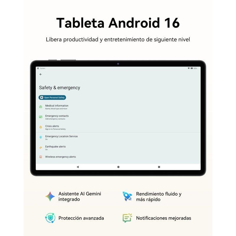 Detalle de ExcitPower T30: Tablet 11" WiFi, 3 GB RAM, 32 GB, color Azul