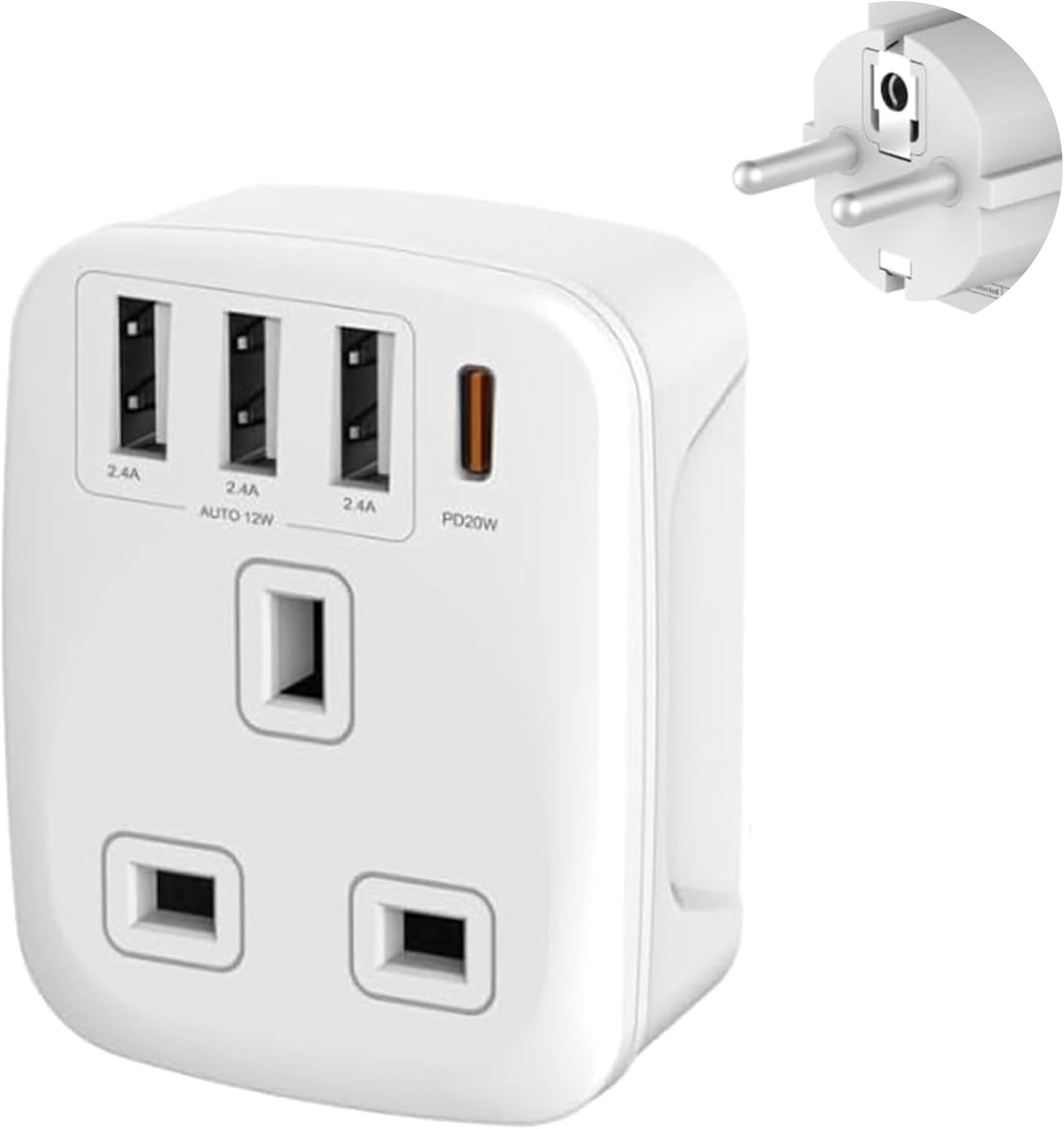 Double Dragon 20W UK to EU Travel Adapter