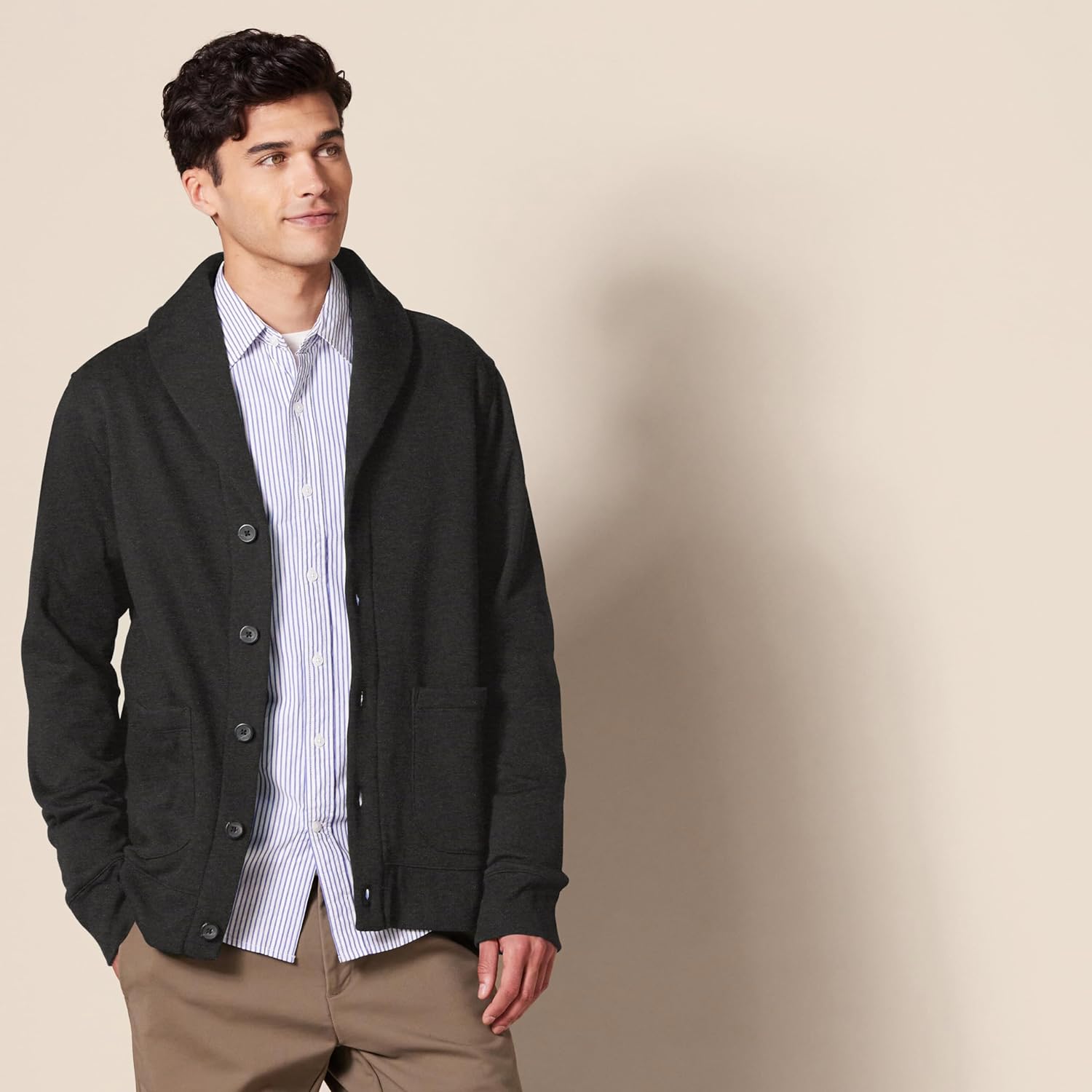 Thumbnail 1 de Amazon Essentials Men’s Long-Sleeve Fleece Shawl-Collar Cardigan