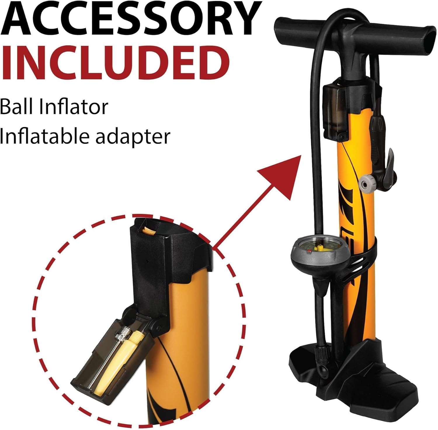 Thumbnail 3 de BV Durable Bike Floor Pump with 160 psi and Smart Valve Head (17/24 in)