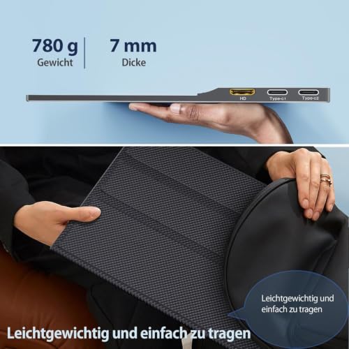Thumbnail 4 de CUIUIC 15.6" Portable Monitor USB-C Display con HD 1080p, HDR y Soporte Protectivo