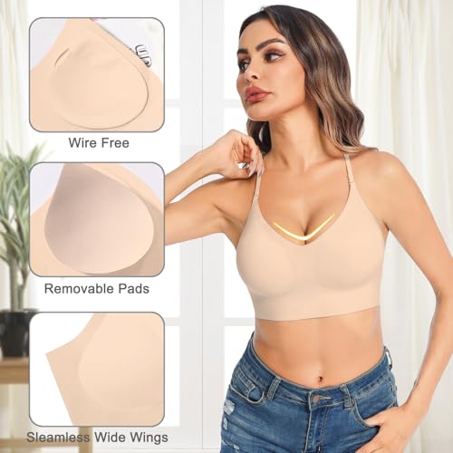 Thumbnail 2 de Crewhpo Sujetador Básico sin Aros con Tirantes Ajustables para Mujer