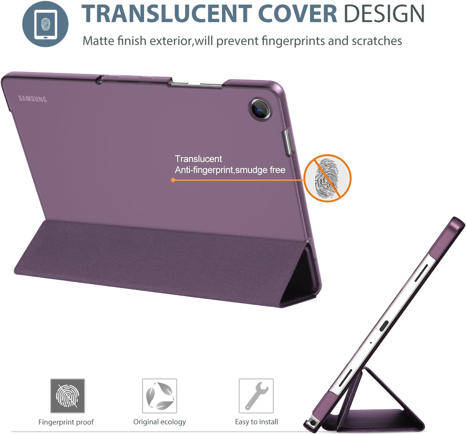 Detalle de ProCase tri-fold case for Samsung Galaxy Tab A11+ / A9+ 11-inch (SM-X230 / SM-X210) with auto sleep & wake