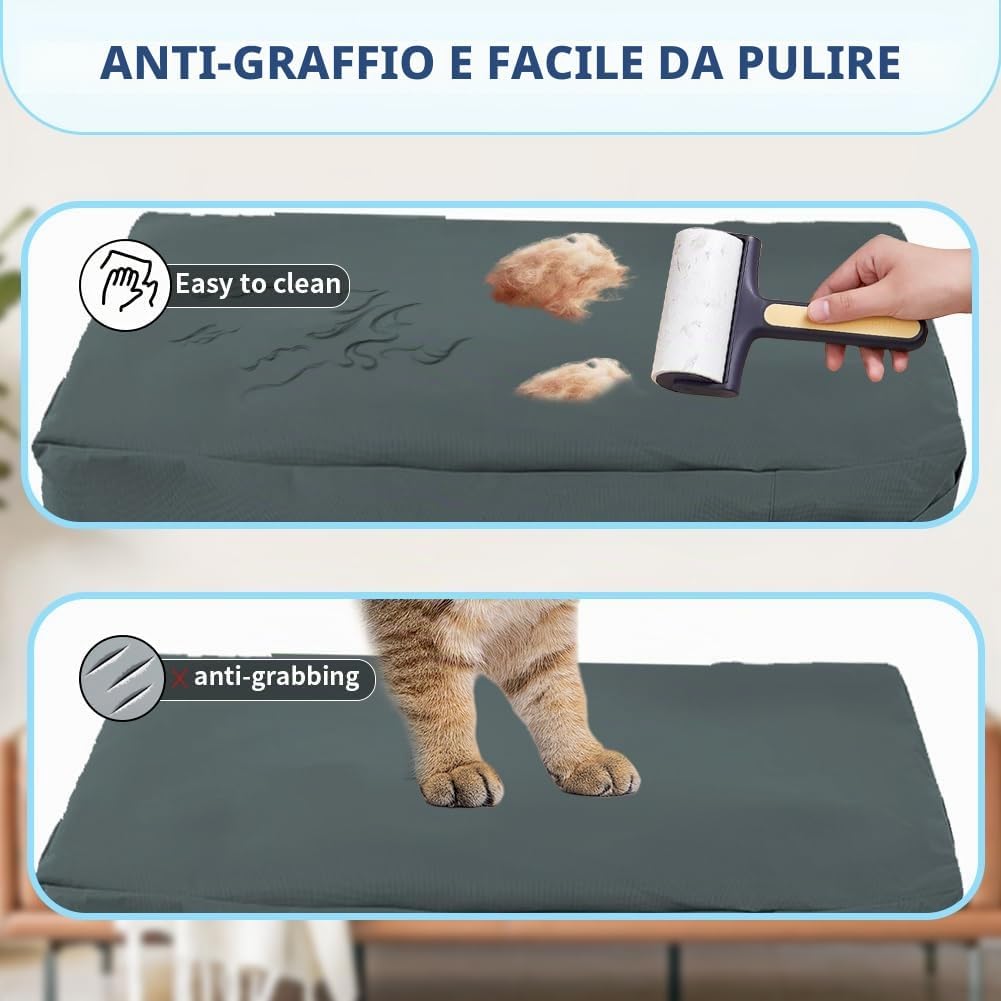 Detalle 2 de DUJUIKE Coprimaterasso Impermeabile per Cani – fodera lavabile, grigio scuro, M (92 x 59 x 10 cm)