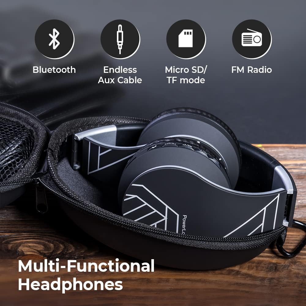 Detalle de PowerLocus Bluetooth Headphones Over Ear
