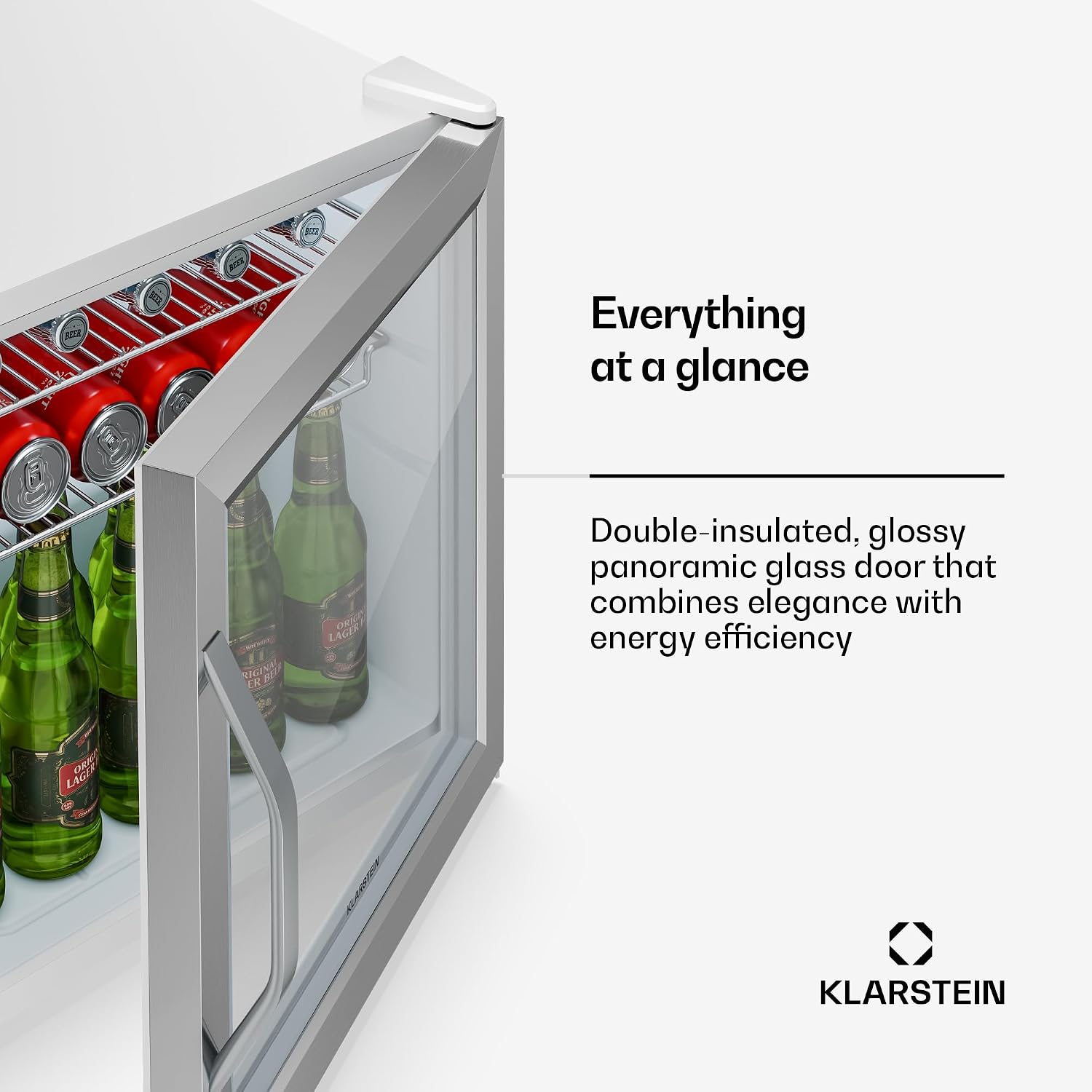 Detalle 1 de Klarstein HEA-Beersafe-L-WH 47 L Drinks Fridge with Glass Door and LED