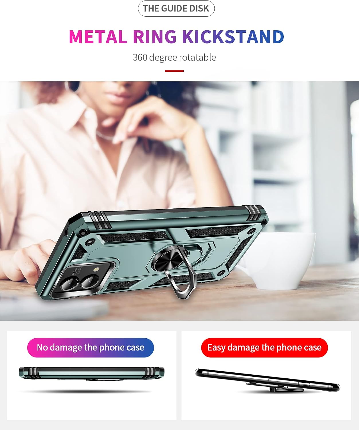 Thumbnail 6 de WVOZWWO Moto G Stylus 5G 2023 Case with Screen Protector and Ring Kickstand
