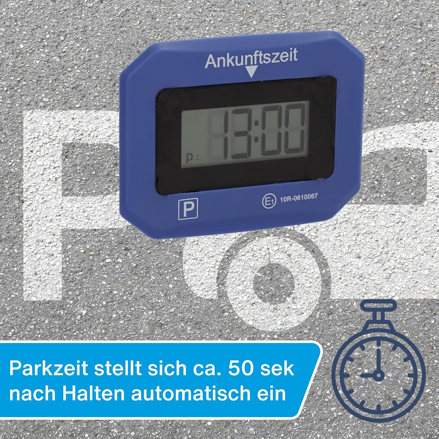 Thumbnail 2 de cartrend Digitale Parkuhr fürs Auto – elektronische Parkscheibe mit KBA-Zulassung und automatischer Ankunftszeit