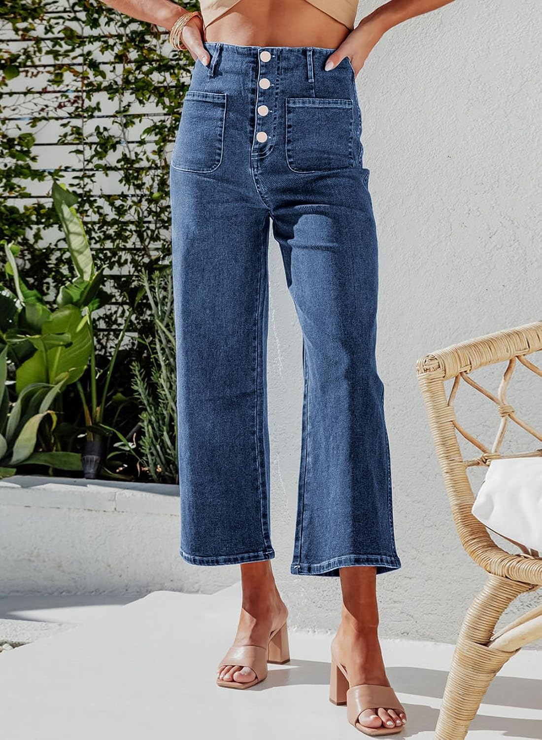 Detalle 2 de SIDEFEEL Wide Leg Jeans High Waisted