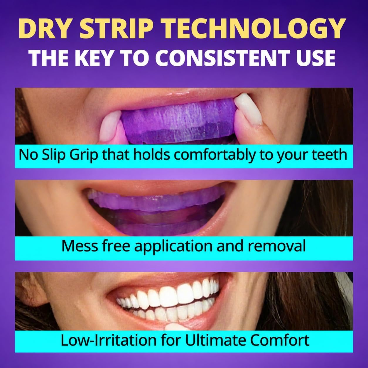 Detalle de SAKYPRORAL Whitening Strips: Purple Color-Correcting + 6% Hydrogen Peroxide, 14-Count