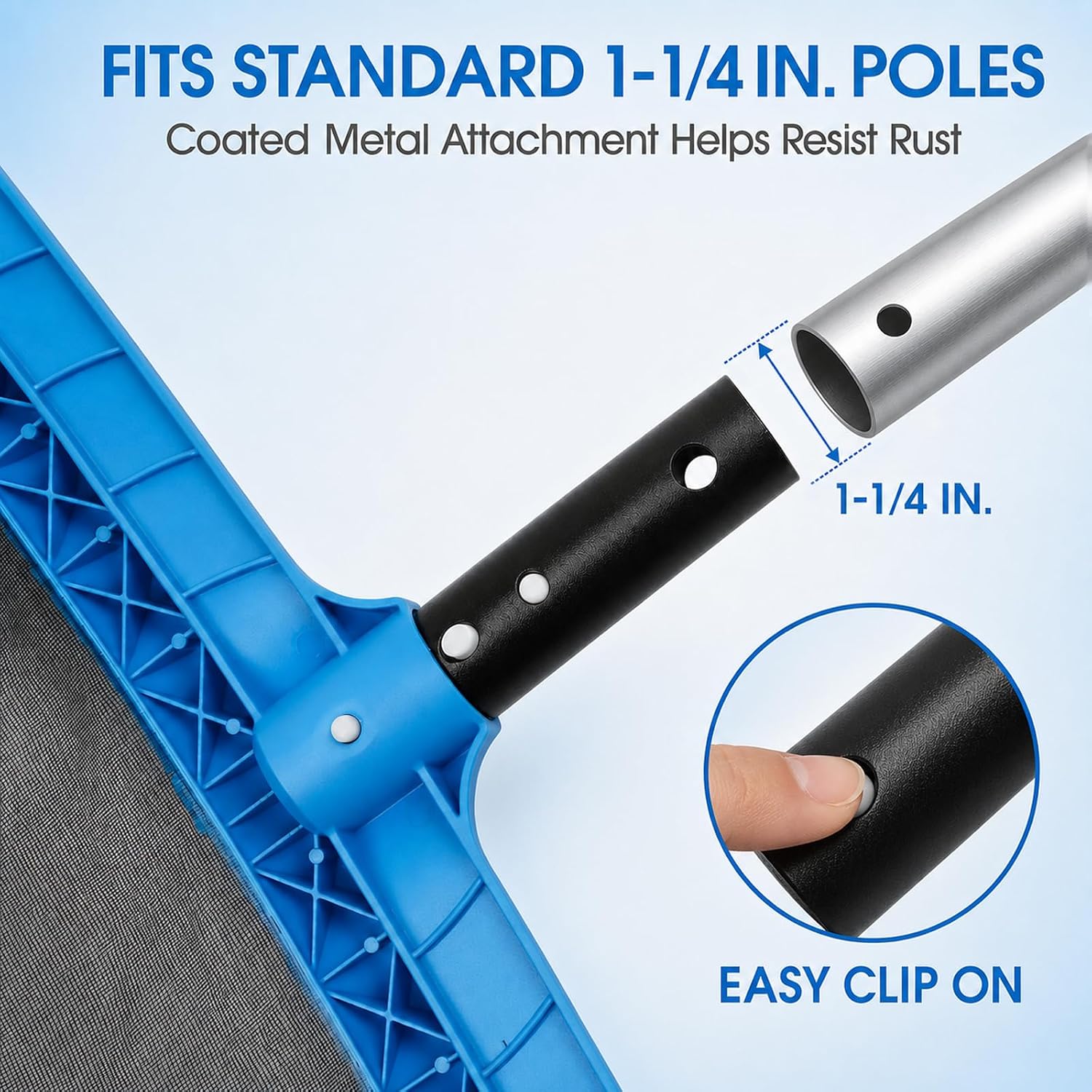 Thumbnail 5 de TidyMister C001 Pool Skimmer Net with Fine Nylon Mesh and Beveled Lip