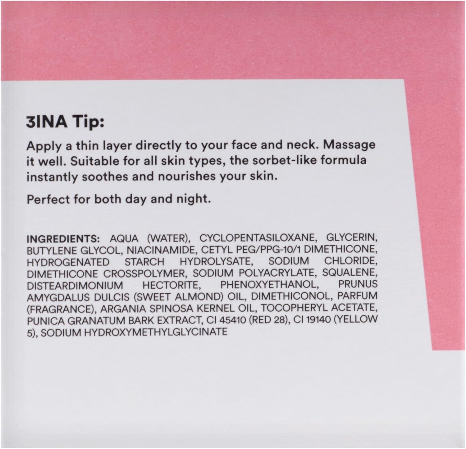 Thumbnail 6 de 3INA MAKEUP The Sorbet Face Cream alla niacinamide: crema viso idratante leggera con olio d’oliva e mandorle dolci