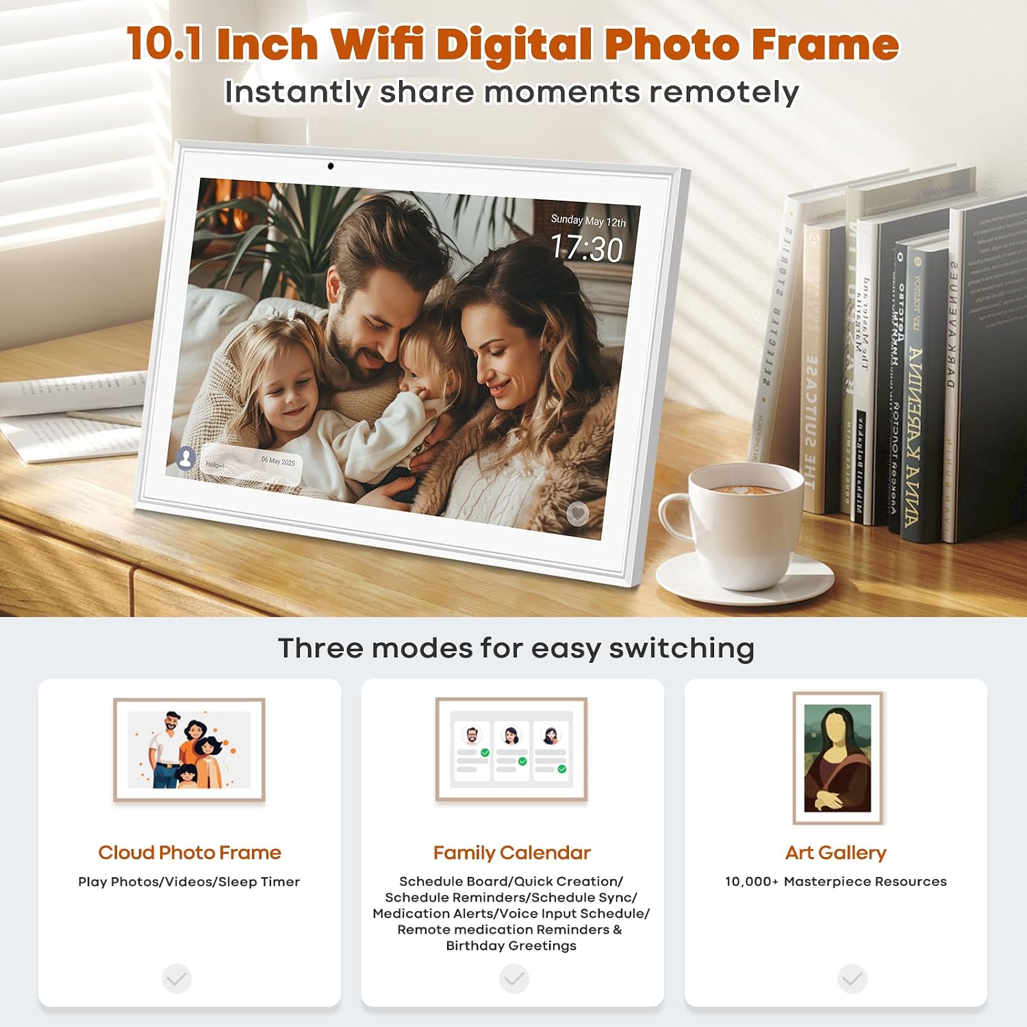 Detalle 2 de Hesmor Digital Calendar 10.1" smart wall display