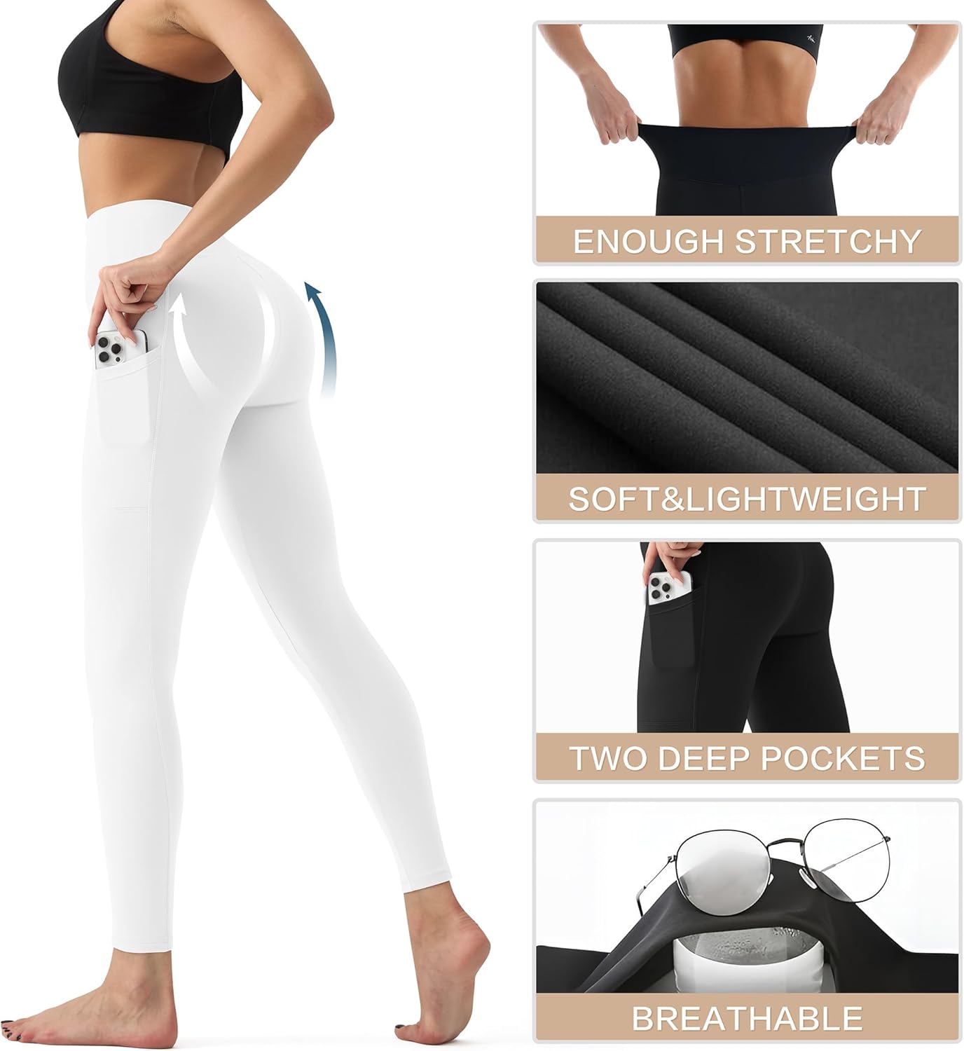 Thumbnail 3 de YUDSUD High Waisted Leggings for Women — Tummy Control Yoga Pants for Workout and Running