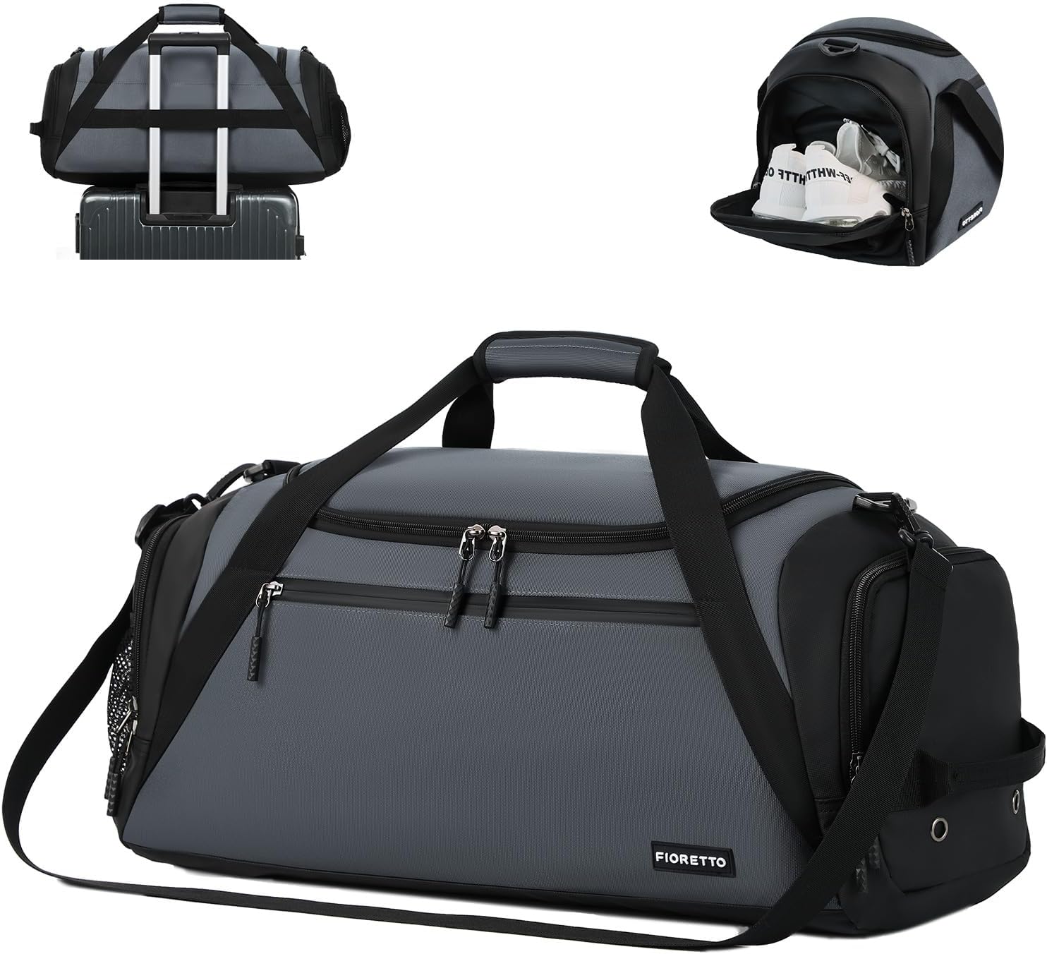 Detalle de FIORETTO Mens Sports Gym Bag with Wet Pocket & Shoe Compartment