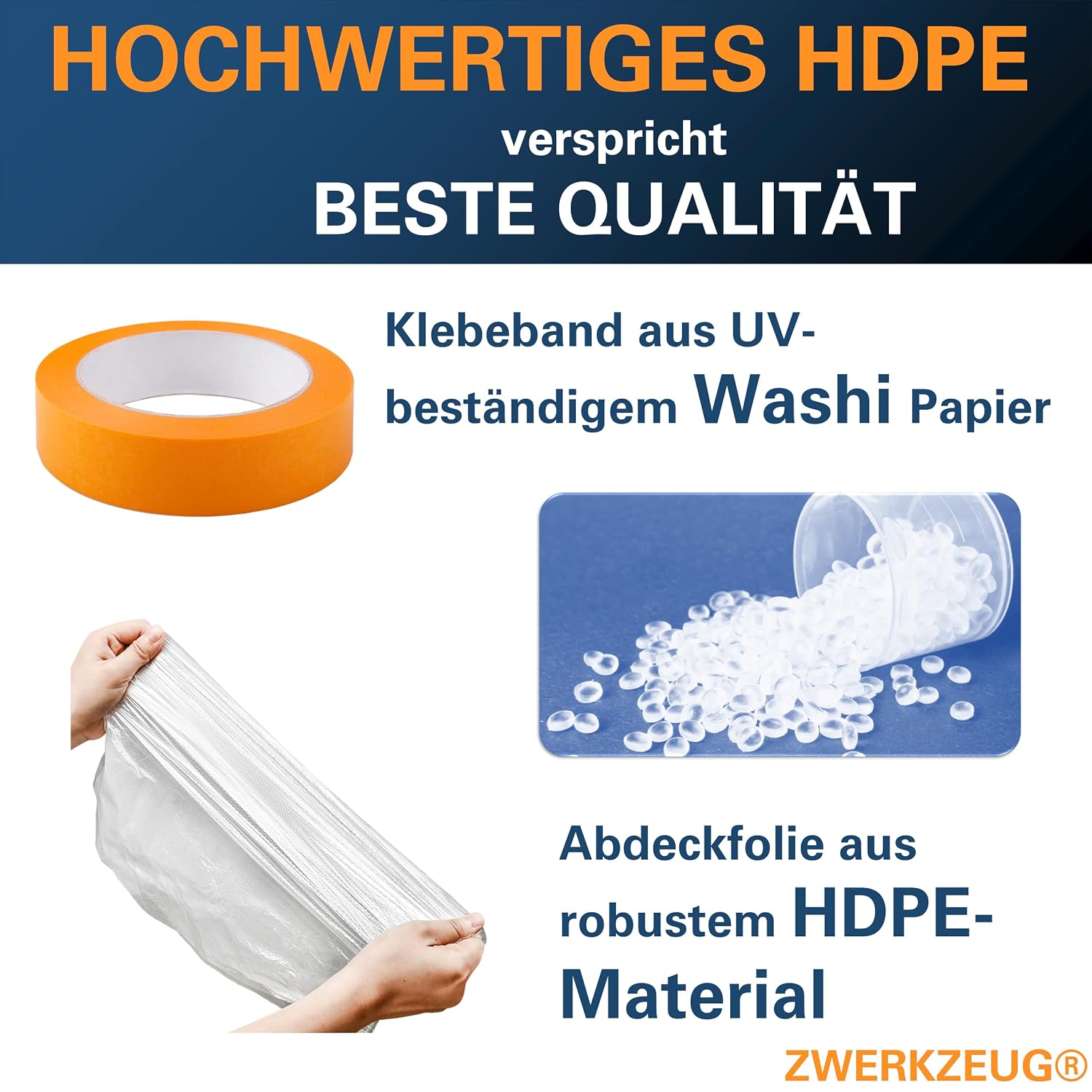 Thumbnail 2 de ZWERKZEUG Abdeckfolie mit Klebeband 20m