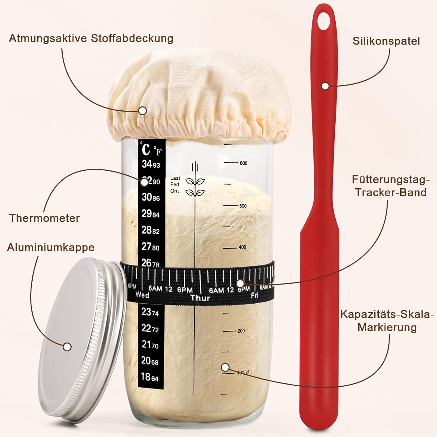Thumbnail 2 de Clheatky Sauerteig Starter Set 11‑teilig 25 cm