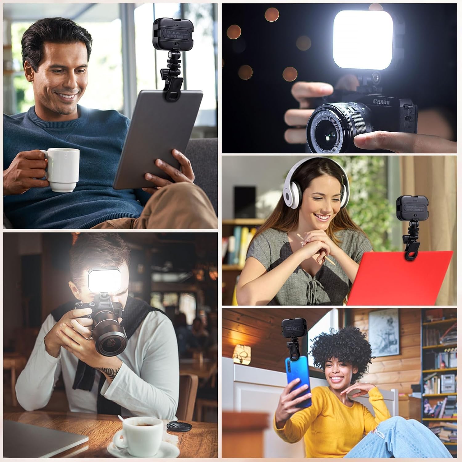 Thumbnail 4 de ULANZI VL100X Selfie Light: Clip-On 100-LED Bi-Color Panel